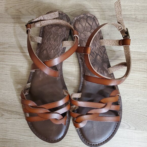 Time and Tru Strappy Sandals Braided Women's Size 10 NWOT - Picture 3 of 10